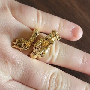Dragon 18k Gold Plated Stainless Steel Ring Size 8